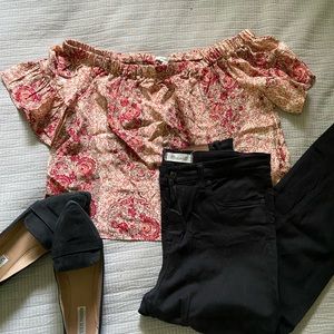 Madewell Off the Shoulder Cropped Top